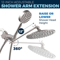 Adjustable Shower Arm 1-Spray Dual with Adjustable Arm Brushed Nickel / 2.5 - The Shower Head Store