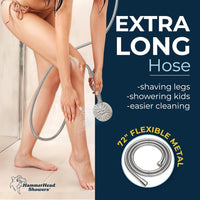 Extra Long Hose All Metal Shower Head Filter with 3-Spray Handheld Shower Head Set Chrome / 2.5 - The Shower Head Store