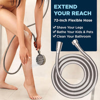 Long Hose 1-Spray Dual with Adjustable Arm Brushed Nickel / 2.5 - The Shower Head Store