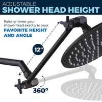 Shower Arm Extension 1-Spray Dual Shower Head with Adjustable Arm and Shower Head Wall Mount Oil Rubbed Bronze / 2.5 - The Shower Head Store