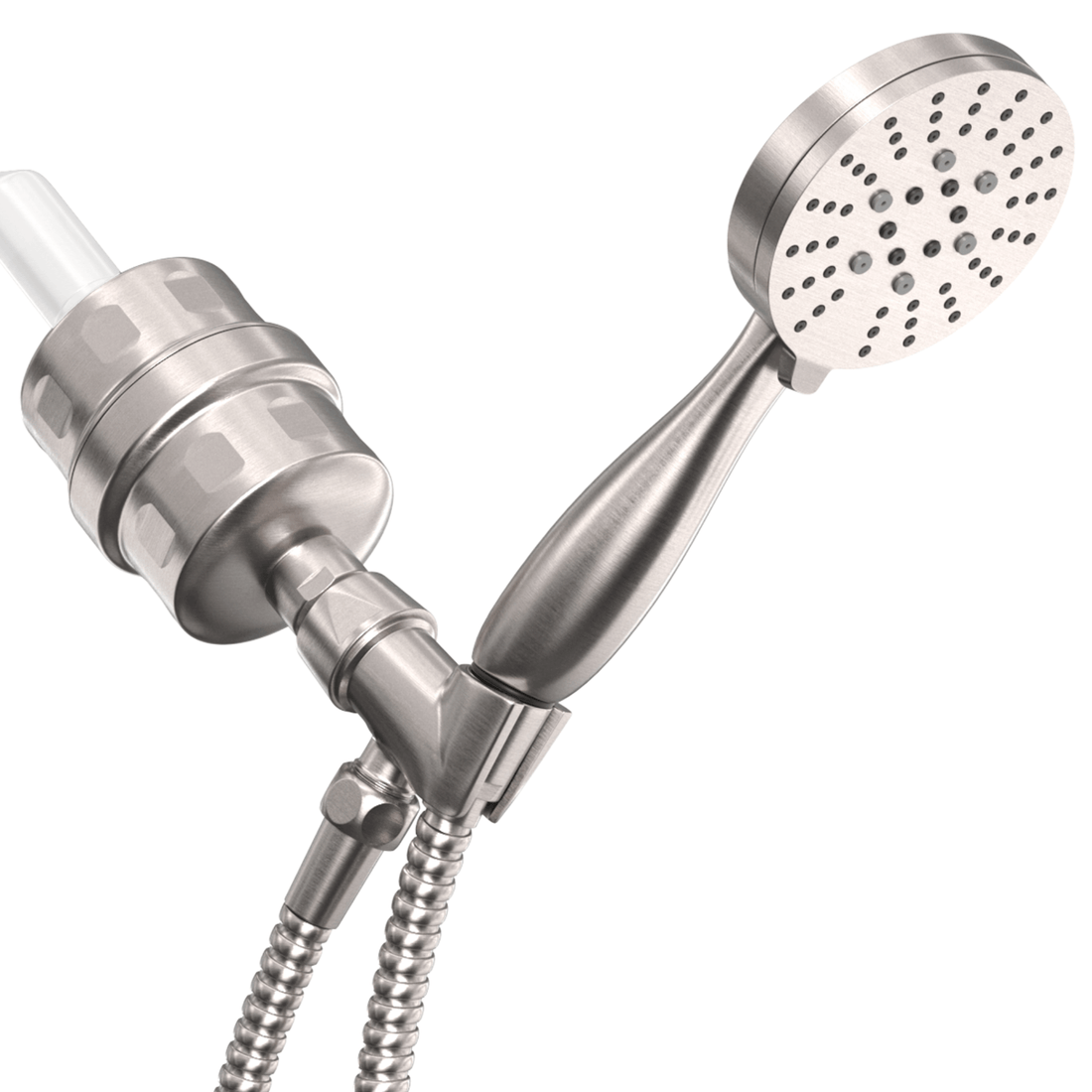 Main Image All Metal Shower Head Filter with 3-Spray Handheld Shower Head Set Brushed Nickel / 2.5 - The Shower Head Store