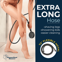 Exra Long Hose All Metal Shower Slide Bar With Handheld Shower Head – Complete Shower System With Valve And Trim Matte Black  / 2.5 - The Shower Head Store