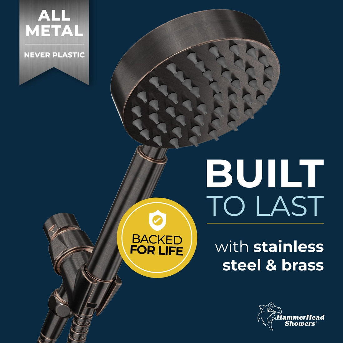 Built to LAst All Metal Shower Head Filter with 1-Spray Handheld Shower Head Set Oil Rubbed Bronze / 2.5 - The Shower Head Store