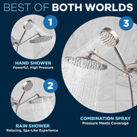Best of Both Worlds 1-Spray Dual with Adjustable Arm Brushed Nickel / 2.5 - The Shower Head Store