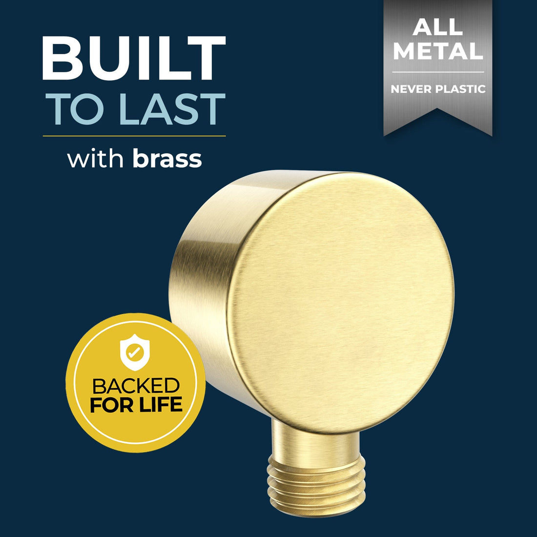 Built To Last Drop Ell Brushed Gold  - The Shower Head Store