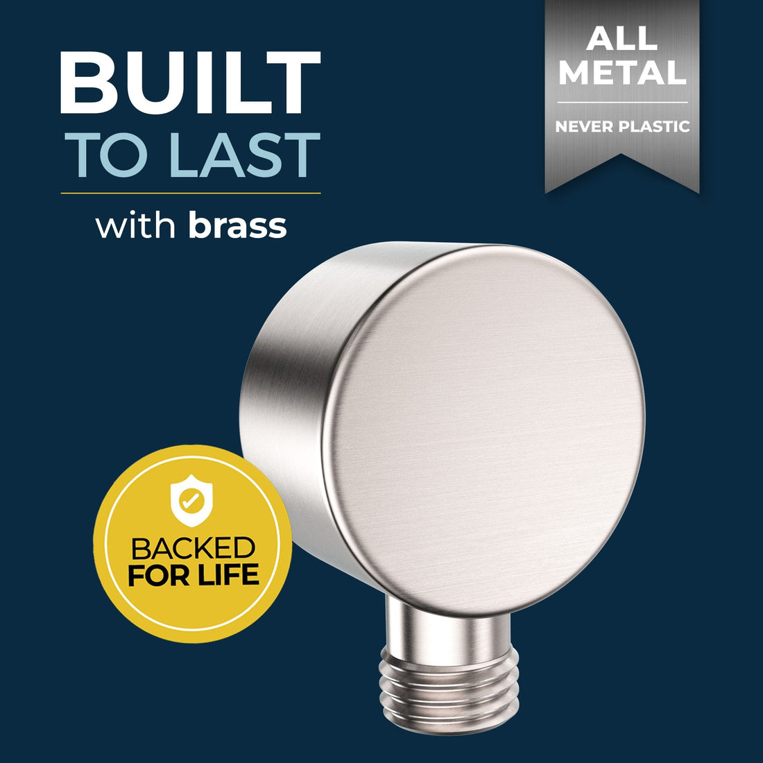 Built To Last Drop Ell Brushed Nickel  - The Shower Head Store