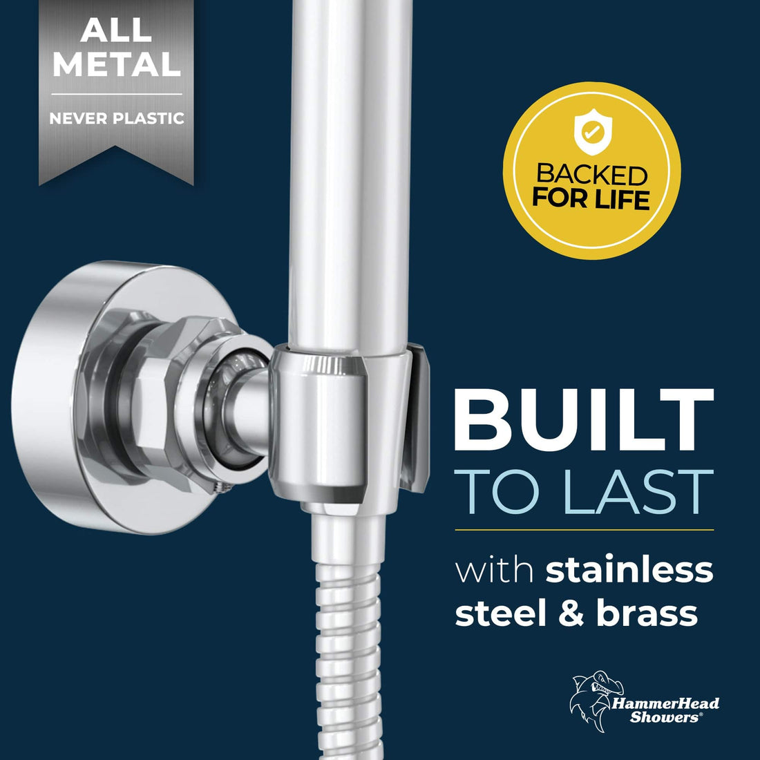 Built to Last Wall Mount Holder Chrome - The Shower Head Store