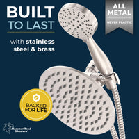 Built to Last 3-Spray Dual Shower Head Brushed Nickel  / 1.75 - The Shower Head Store