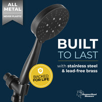 Built to Last 3 Spray Settings for Handheld Shower Head Massage Wide and Mist Spray 2.5 / Matte Black - The Shower Head Store