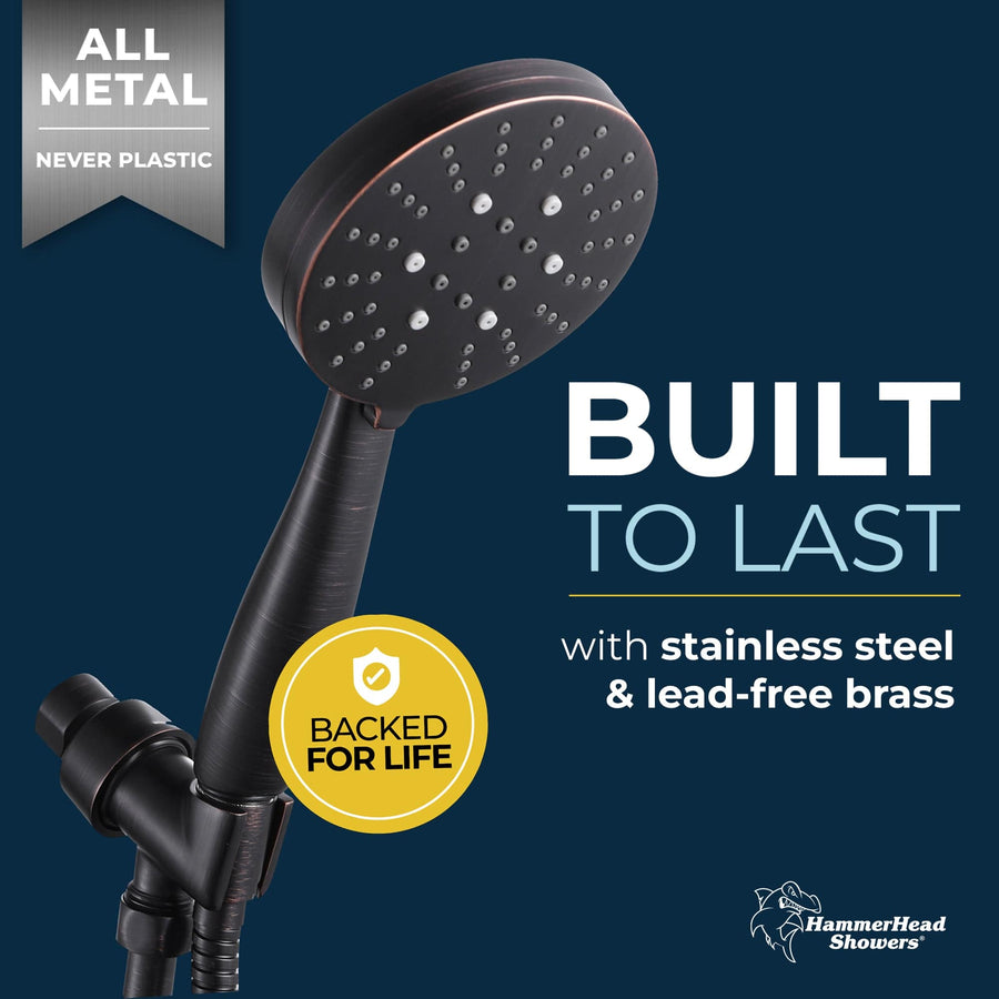 Built to Last 3 Spray Settings for Handheld Shower Head Massage Wide and Mist Spray 2.5 / Oil Rubbed Bronze - The Shower Head Store