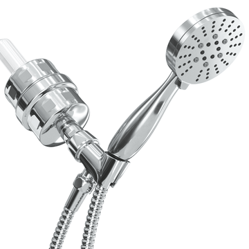 All Metal Shower Head Filter with 3-Spray Handheld Shower Head Set – High Pressure – 2.5 GPM