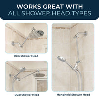 Compatibility 12 Inch Adjustable Shower Arm Extension V3 12 Inch / Brushed Nickel - The Shower Head Store