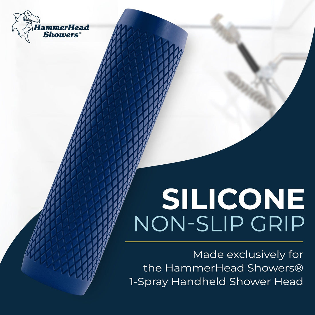 Shark Skin Grip For 1-spray Handheld Shower Head – Slip-free Grip