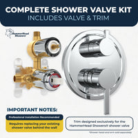 Complete Kit 2-Handle Valve and Trim Chrome - The Shower Head Store