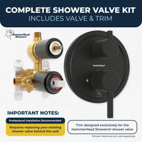 Complete Kit 2-Handle Valve and Trim Matte Black  - The Shower Head Store