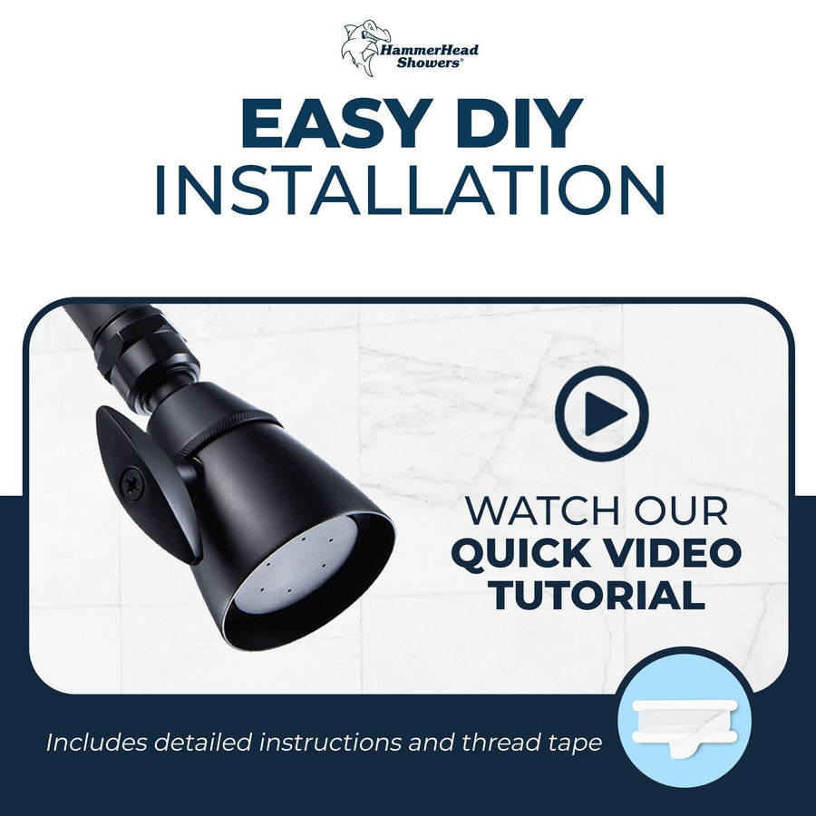 Easy DIY Installation 2 inch shower head Matte Black  / 2.5 - The Shower Head Store