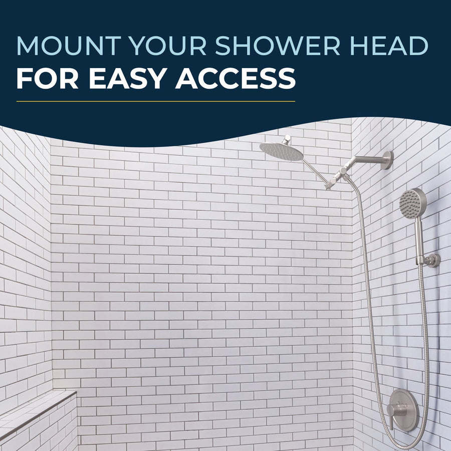 Easy Access Wall Mount Holder Brushed Nickel - The Shower Head Store