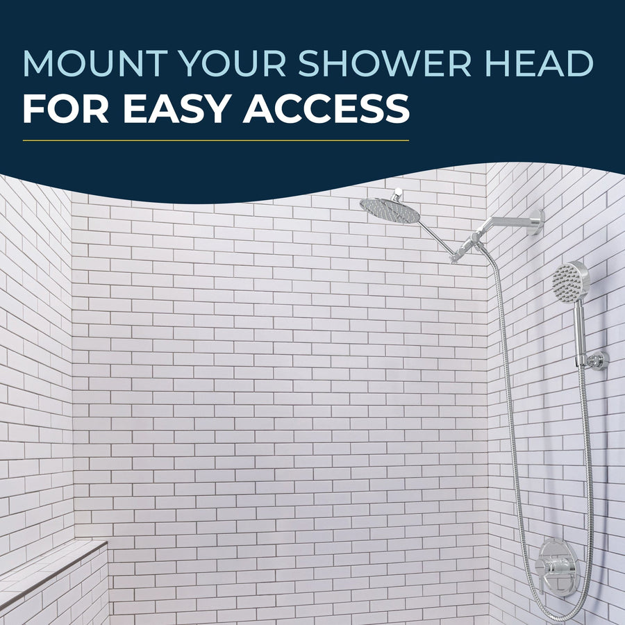 Easy Access Wall Mount Holder Chrome - The Shower Head Store