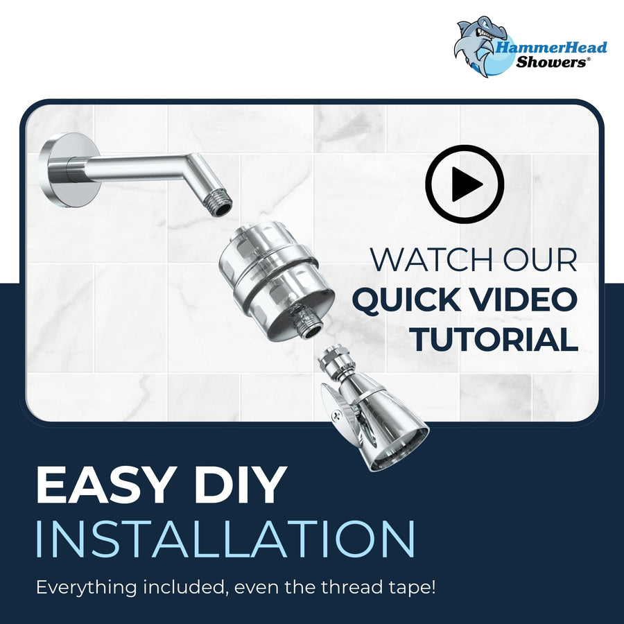 Installation Shower Head Filter Chrome - The Shower Head Store