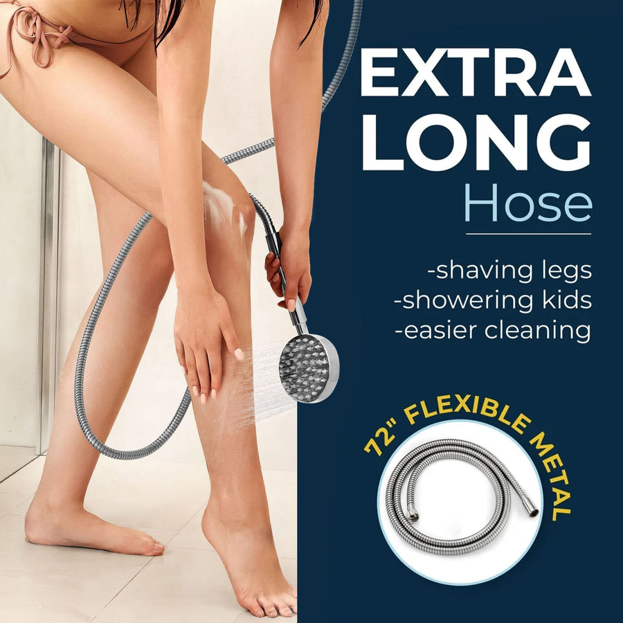 Extra Long Hose 1-Spray Dual Shower Head Chrome/ 2.5 - The Shower Head Store