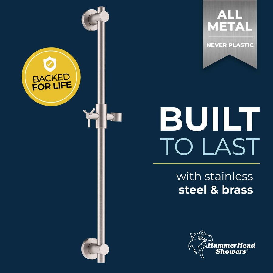 Built to Last Slide Bar Brushed Nickel — The Shower Head Store