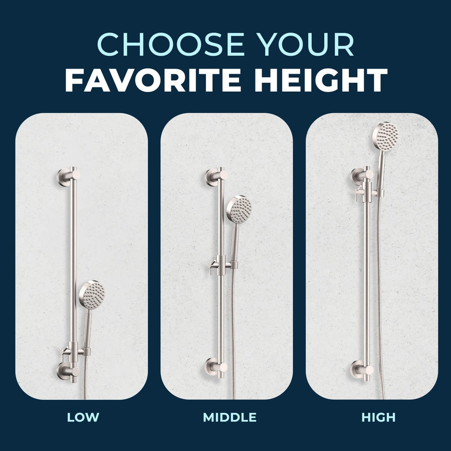 Favorite Height Slide Bar Brushed Nickel — The Shower Head Store