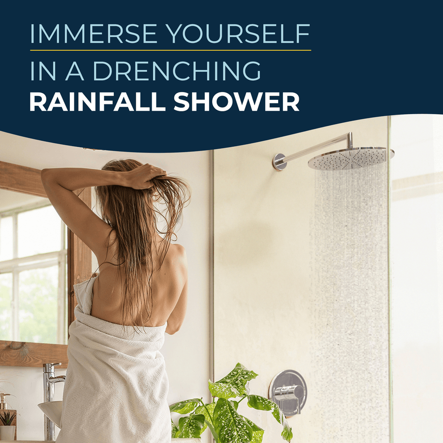 Lifestyle 12 Inch Rain Shower Head with Arm Chrome / 2.5 - The Shower Head Store