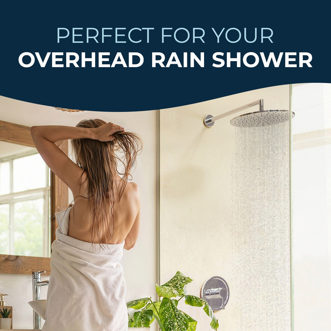 Lifestyle J-Shaped Overhead Shower Arm Matte Black  - The Shower Head Store