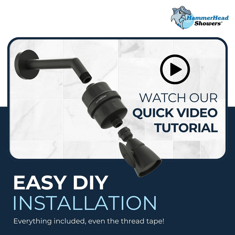 Diy Installation Shower Head Filter Matte Black - The Shower Head Store