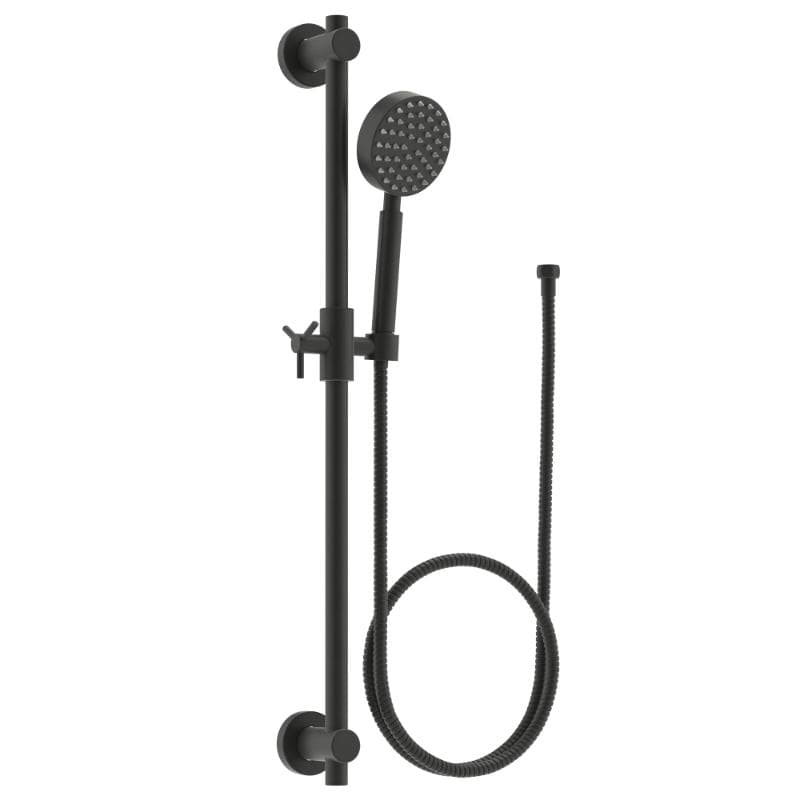 Main Image ALL Metal Shower Slide Bar with Hand Held Shower Head & Hose Matte Black - The Shower Head Store