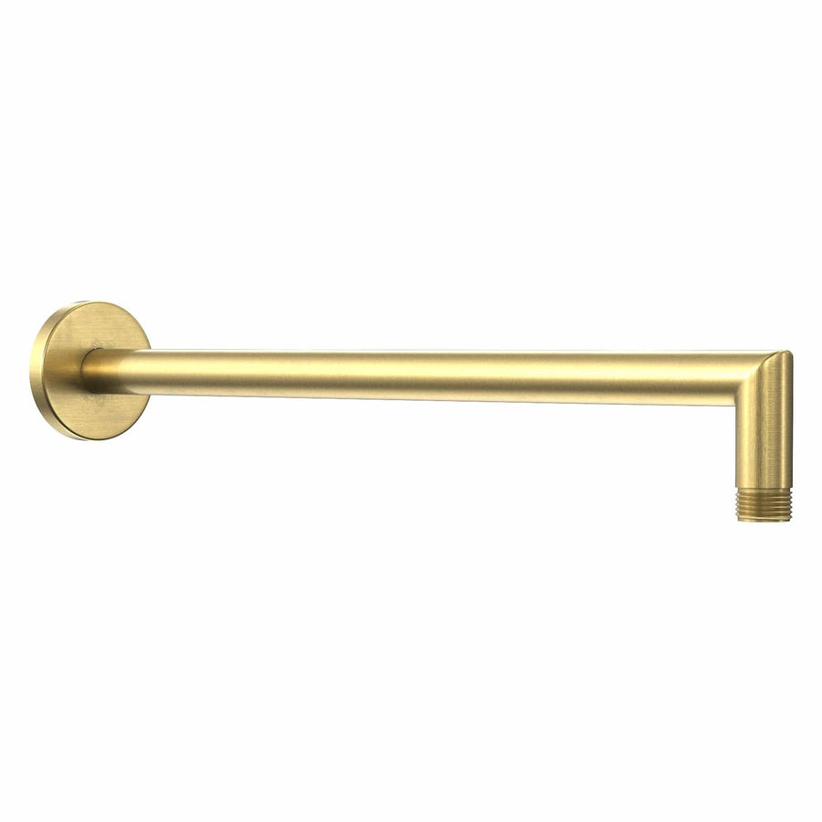 Main Image J-Shaped Overhead Shower Arm Brushed Gold  - The Shower Head Store