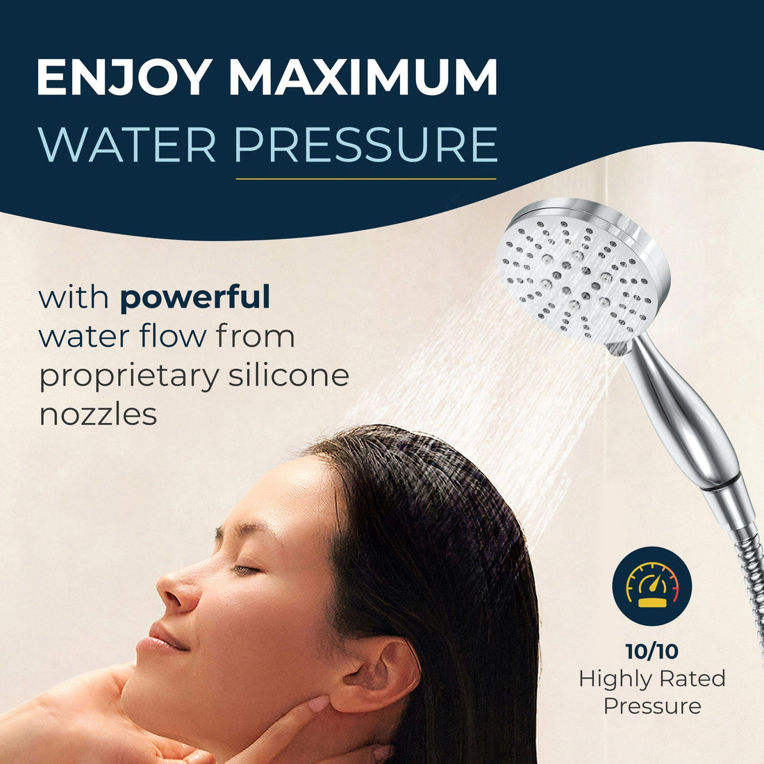 Maximum Water Pressure 3-Spray Handheld Shower Head Set with Valve and Trim Chrome/ 2.5 - The Shower Head Store