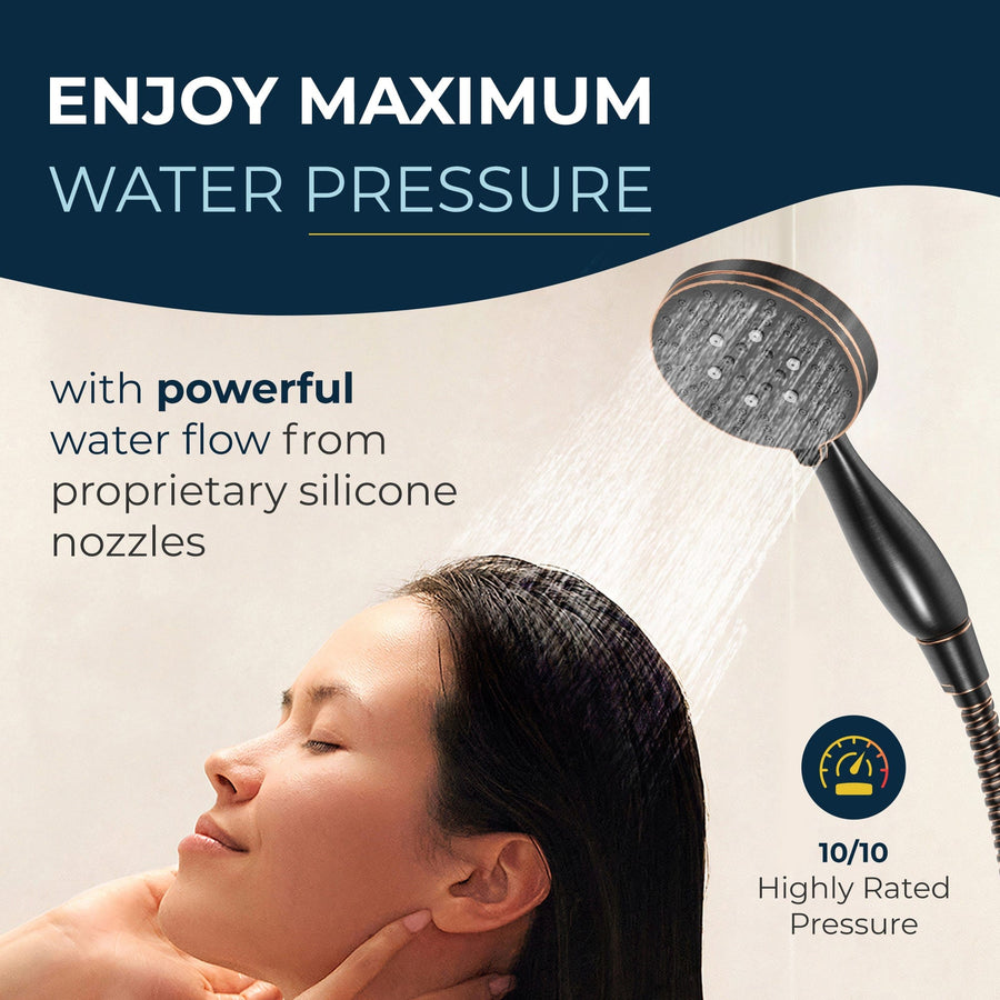 Maximum Pressure All Metal Shower Head Filter with 3-Spray Handheld Shower Head Set Oil Rubbed Bronze / 2.5 - The Shower Head Store