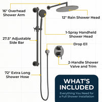 What's Included All Metal Shower Slide Bar With Handheld Shower Head – Complete Shower System With Valve And Trim Oil Rubbed Bronze  / 2.5 - The Shower Head Store