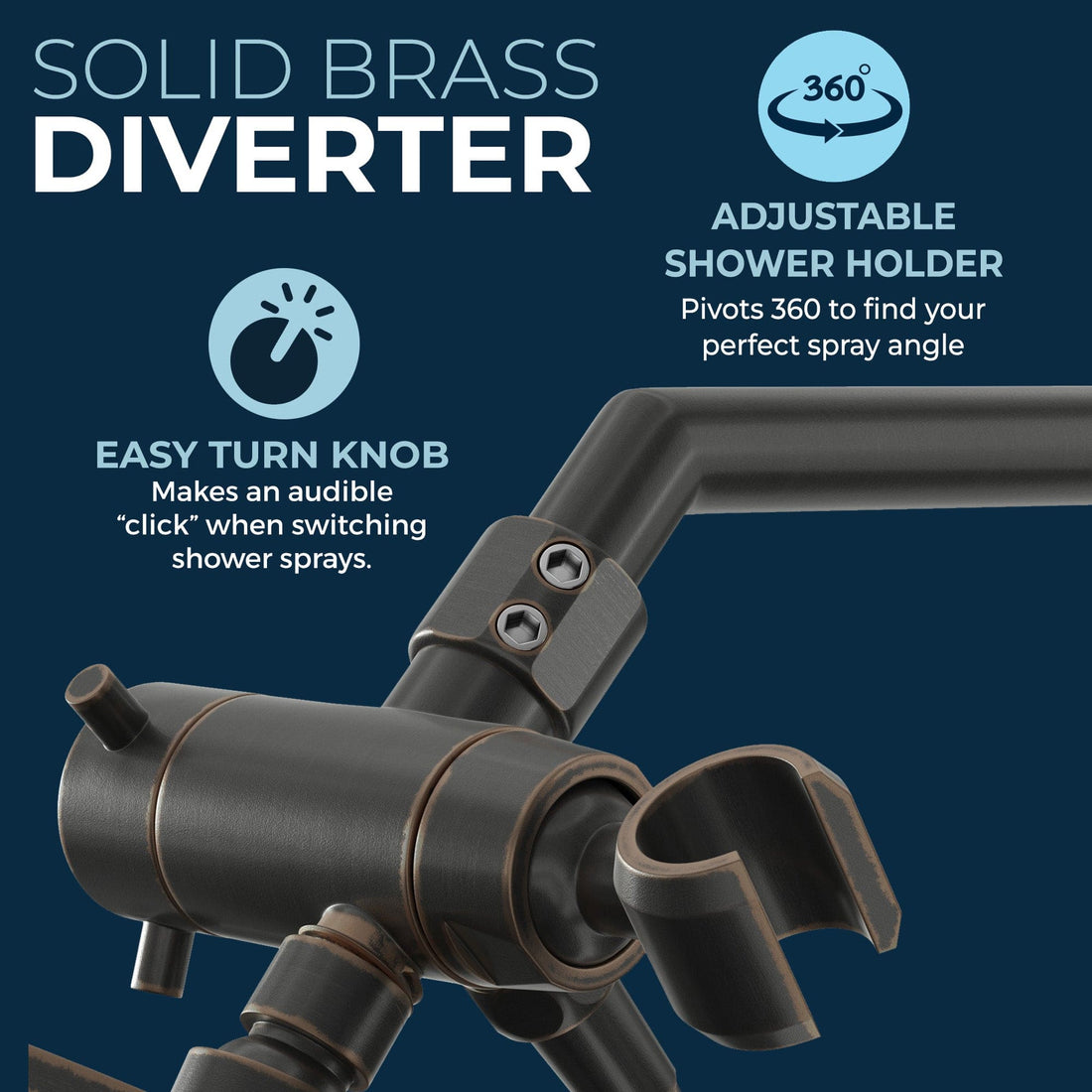 Diverter 3-Spray Dual Shower Head Oil Rubbed Bronze / 1.75 - The Shower Head Store