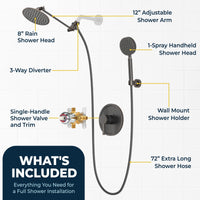 Inclusions All Metal Dual Shower Head with Adjustable Arm and Shower Head Wall Mount with Valve and Trim Oil Rubbed Bronze / 2.5 - The Shower Head Store