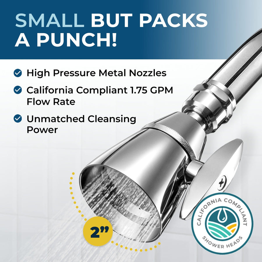 Packs a Punch HammerHead Showers 2 Inch Metal Shower Head Competitor Comparison Chrome / 1.75 - The Shower Head Store
