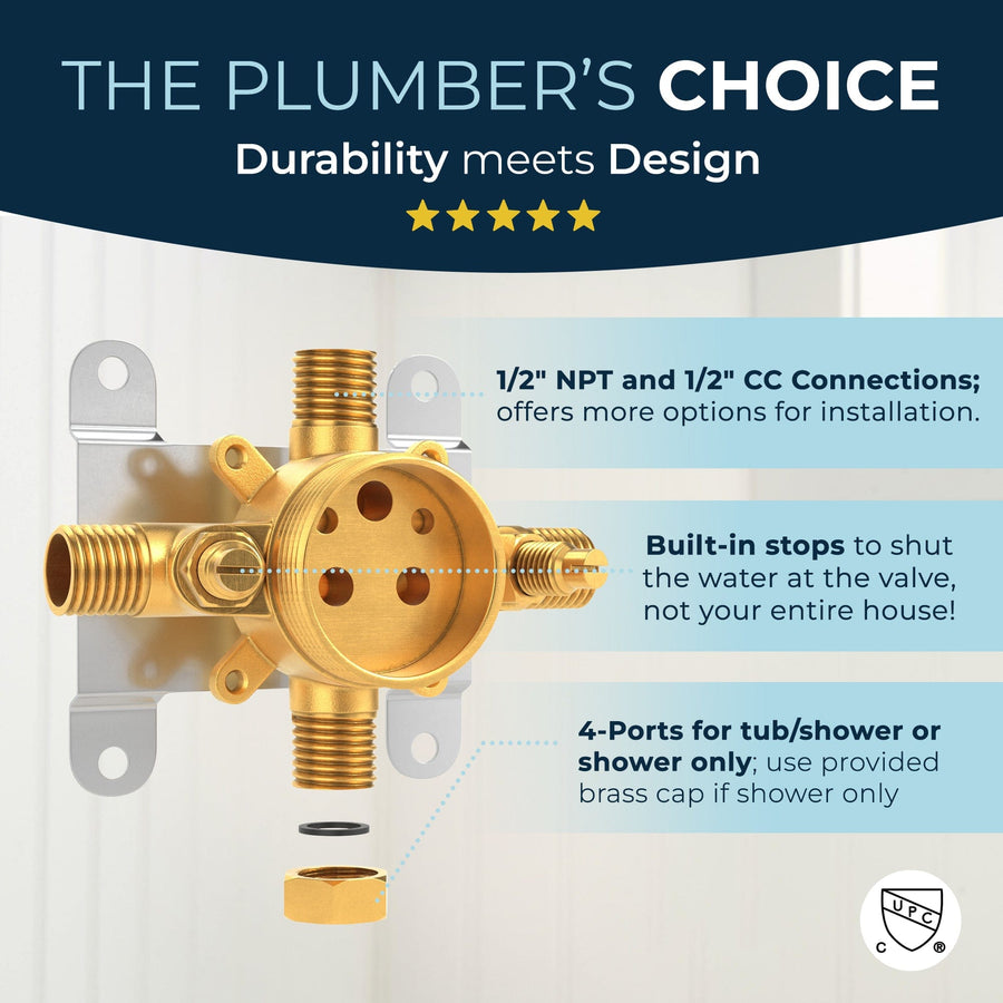 Plumbers Choice All Metal Dual Shower Head with Adjustable Arm and Shower Head Wall Mount with Valve and Trim Oil Rubbed Bronze / 2.5 - The Shower Head Store