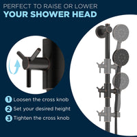 Raise Shower Head Slide Bar with 3-Spray Hand Held Shower Head & Hose Oil Rubbed Bronze  / 2.5 - The Shower Head Store