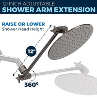 Adjust Height All Metal Dual Shower Head with Adjustable Arm and Shower Head Wall Mount with Valve and Trim Oil Rubbed Bronze / 2.5 - The Shower Head Store