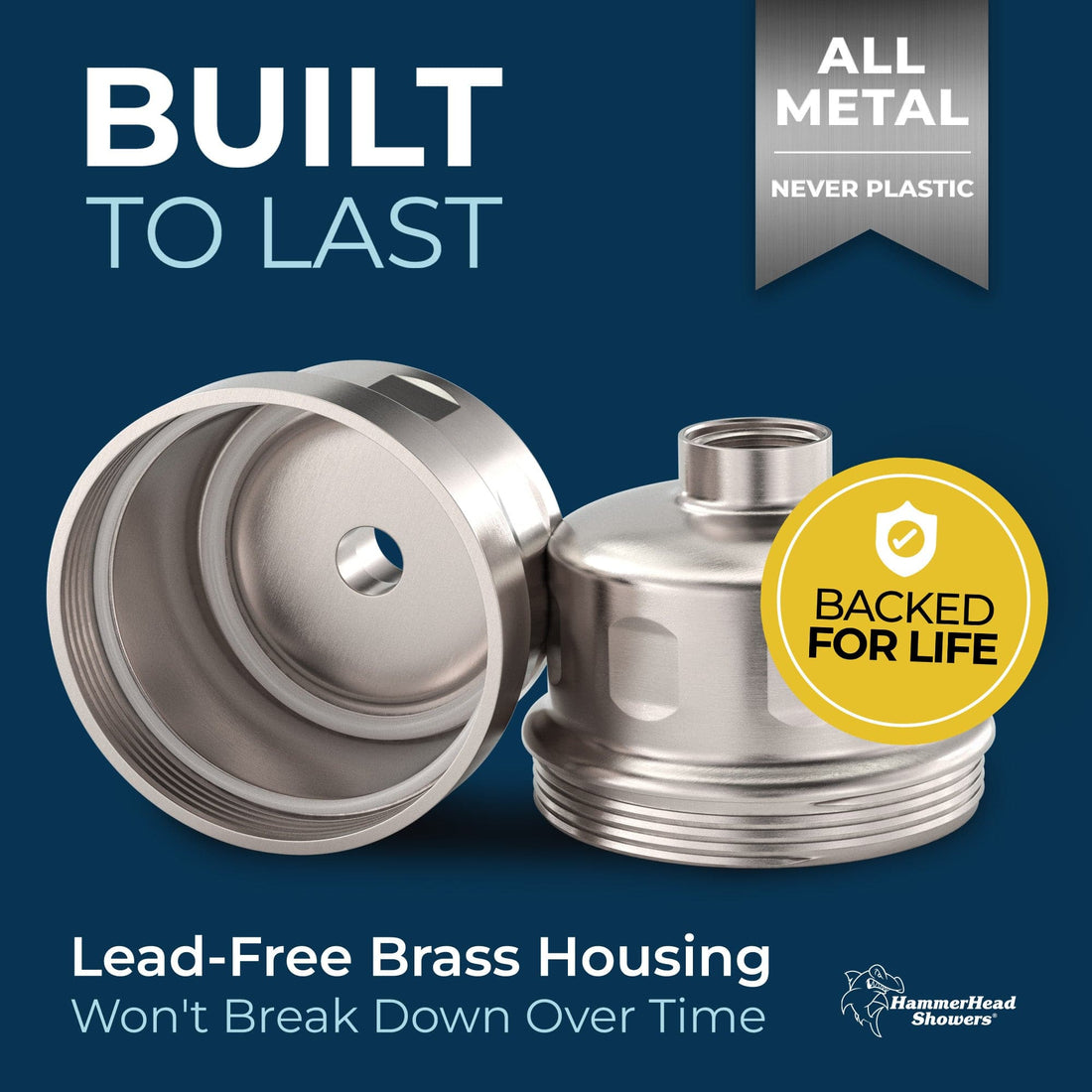 Built to Last Inline Shower  Filter Brushed Nickel  - The Shower Head Store