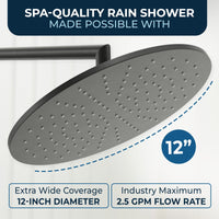 Spa Quality All Metal Shower Slide Bar With Handheld Shower Head – Complete Shower System With Valve And Trim Matte Black  / 2.5 - The Shower Head Store