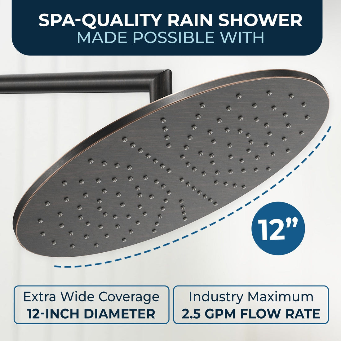 Spa Quality All Metal Shower Slide Bar With Handheld Shower Head – Complete Shower System With Valve And Trim Oil Rubbed Bronze  / 2.5 - The Shower Head Store