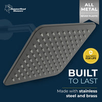 Built to Last Square Rain Shower Head Matte Black / 2.5 - The Shower Head Store