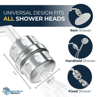 Universal Fit All Metal Shower Head Filter Housing with Filtration to Remove Chlorine Chrome Brushed Nickel Oil Rubbed Bronze Matte Black Polished Brass Brushed Gold - The Shower Head Store