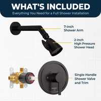 What's Included All Metal 2-Inch High Pressure Shower Head Set - Complete Shower System with Valve and Trim Oil Rubbed Bronze  / 2.5 - The Shower Head Store